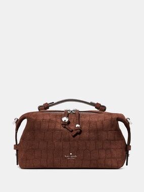 Kate Spade Billie Suede Croc Crossbody Bag Chocolate Truffle